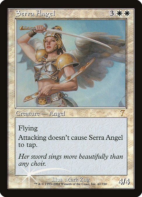 Serra Angel — Seventh Edition #42★, art by Mark Zug