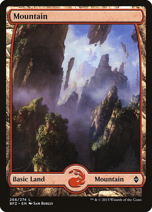 Mountain — Battle for Zendikar #266, art by Sam Burley