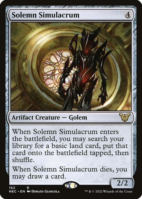 Solemn Simulacrum — Neon Dynasty Commander #162, art by Donato Giancola
