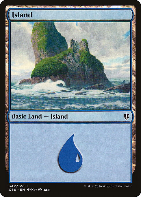 Island — Commander 2016 #342, art by Kev Walker