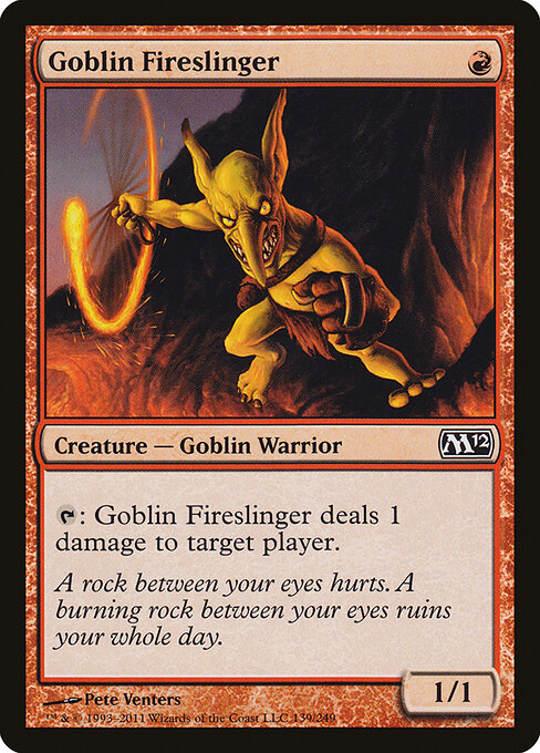 Goblin Fireslinger — Magic 2012 #139, art by Pete Venters