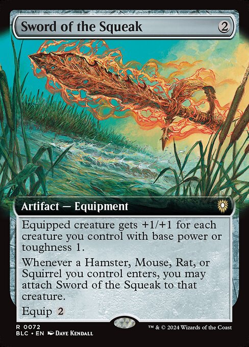 Sword of the Squeak — Bloomburrow Commander #72, art by Dave Kendall