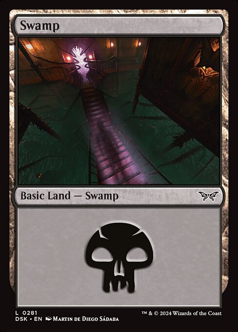 Swamp — Duskmourn: House of Horror #281, art by Martin de Diego Sádaba