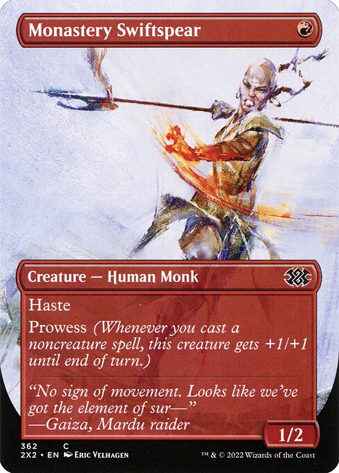 Monastery Swiftspear — Double Masters 2022 #362, art by Eric Velhagen