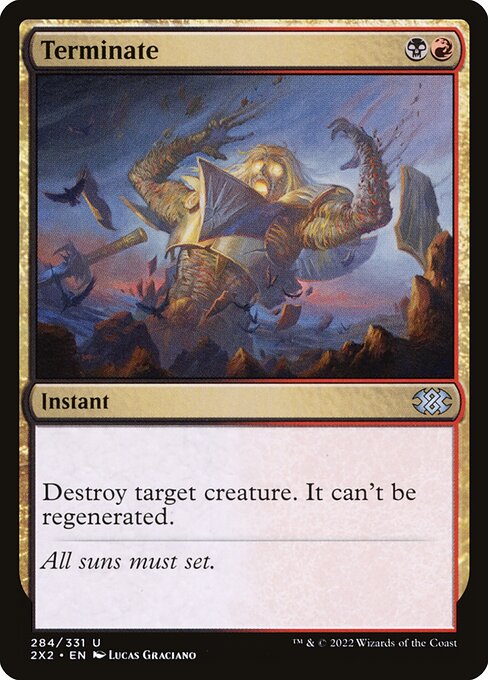 Terminate — Double Masters 2022 #284, art by Lucas Graciano