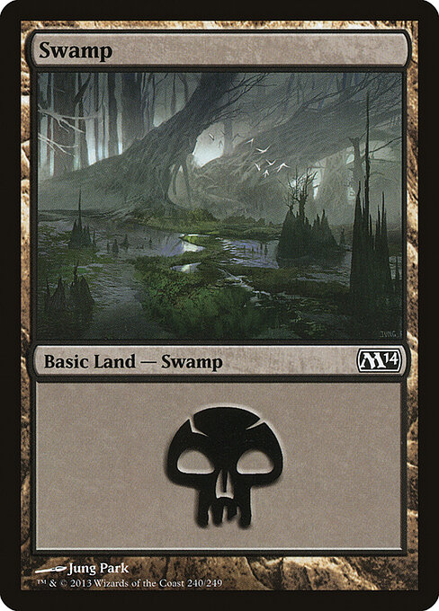 Swamp — Magic 2014 #240, art by Jung Park