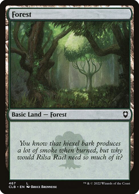 Forest — Commander Legends: Battle for Baldur's Gate #467, art by Bruce Brenneise