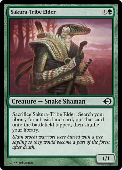Sakura-Tribe Elder — Magic Online Promos #36200, art by Ted Galaday