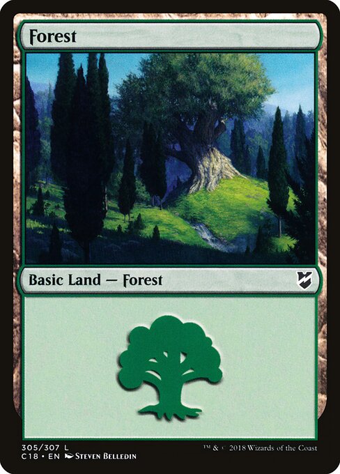 Forest — Commander 2018 #305, art by Steven Belledin