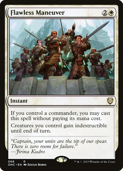Flawless Maneuver — Phyrexia: All Will Be One Commander #68, art by Zoltan Boros