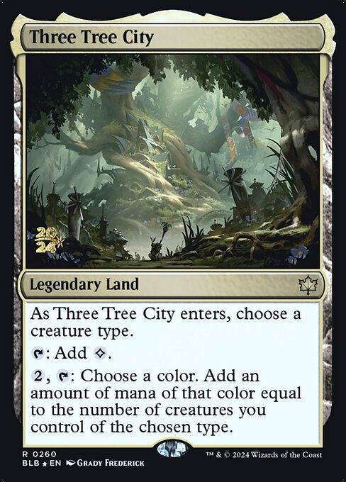 Three Tree City — Bloomburrow Promos #260s, art by Grady Frederick