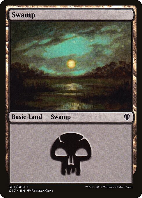 Swamp — Commander 2017 #301, art by Rebecca Guay