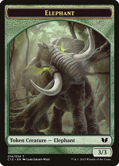 Elephant — Commander 2015 Tokens #14, art by Lars Grant-West