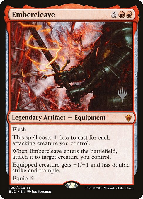 Embercleave — Throne of Eldraine Promos #120p, art by Joe Slucher