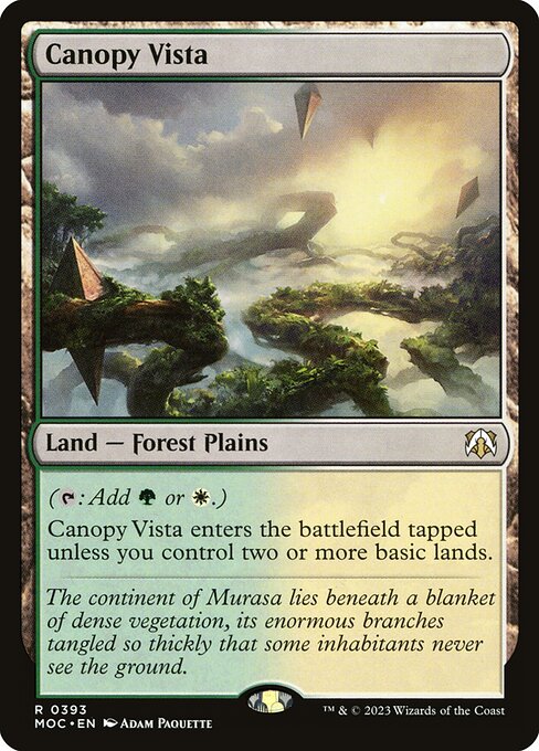 Canopy Vista — March of the Machine Commander #393, art by Adam Paquette