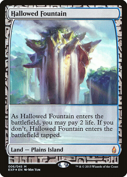 Hallowed Fountain — Zendikar Expeditions #6, art by Min Yum