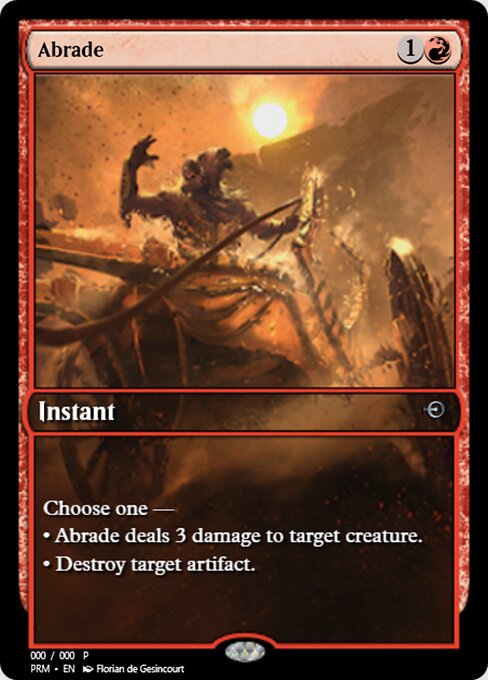 Abrade — Magic Online Promos #65001, art by Florian de Gesincourt