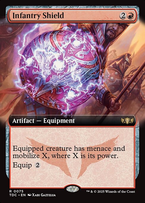 Infantry Shield — Tarkir: Dragonstorm Commander #75, art by Xabi Gaztelua