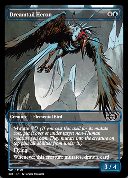 Dreamtail Heron — Magic Online Promos #80957, art by Tomasz Jedruszek