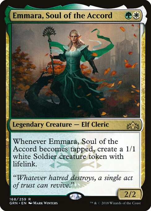 Emmara, Soul of the Accord — Guilds of Ravnica #168, art by Mark Winters