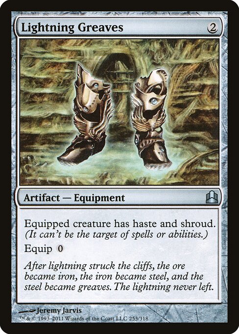 Lightning Greaves — Commander 2011 #253, art by Jeremy Jarvis