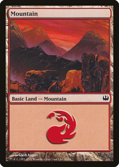 Mountain — Duel Decks: Knights vs. Dragons #80, art by Glen Angus