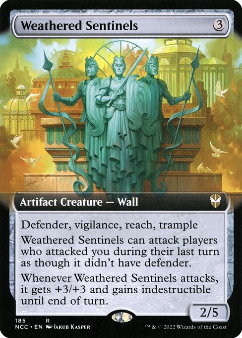 Weathered Sentinels — New Capenna Commander #185, art by Jakub Kasper