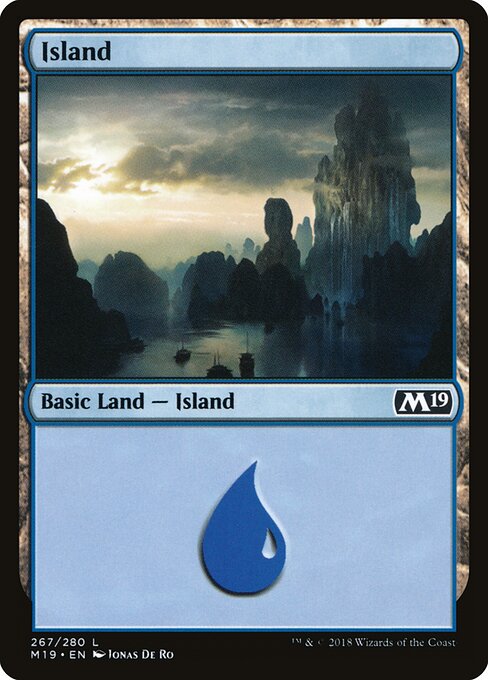 Island — Core Set 2019 #267, art by Jonas De Ro