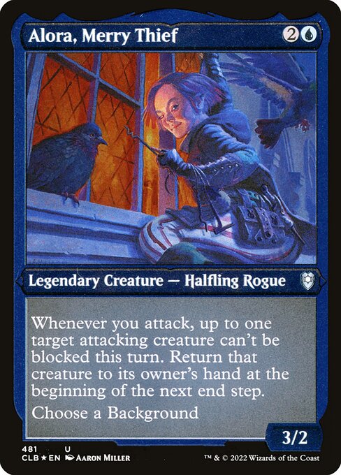 Alora, Merry Thief — Commander Legends: Battle for Baldur's Gate #481, art by Aaron Miller