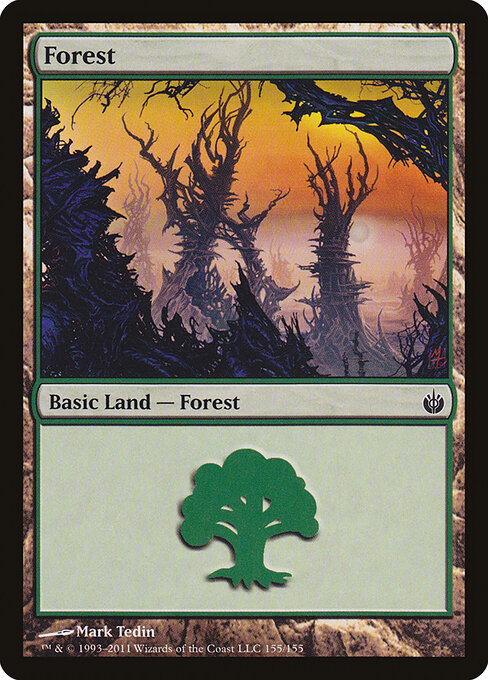 Forest — Mirrodin Besieged #155, art by Mark Tedin