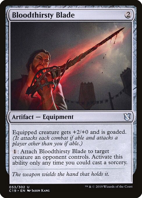 Bloodthirsty Blade — Commander 2019 #53, art by Jason Kang