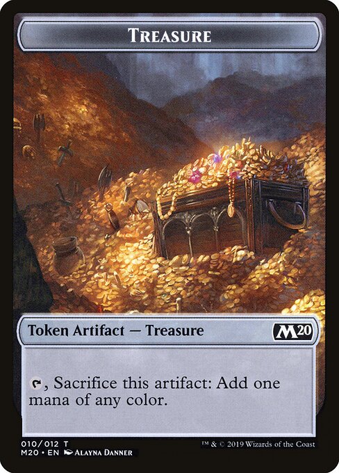 Treasure — Core Set 2020 Tokens #10, art by Alayna Danner