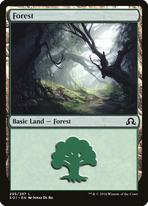 Forest — Shadows over Innistrad #295, art by Jonas De Ro