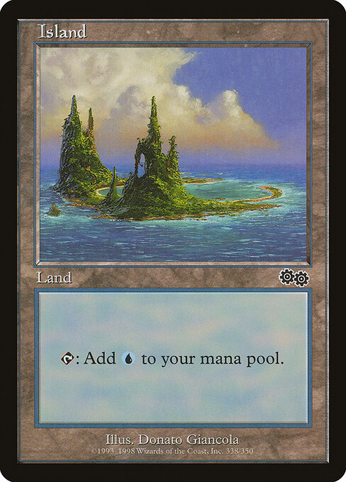 Island — Urza's Saga #338, art by Donato Giancola