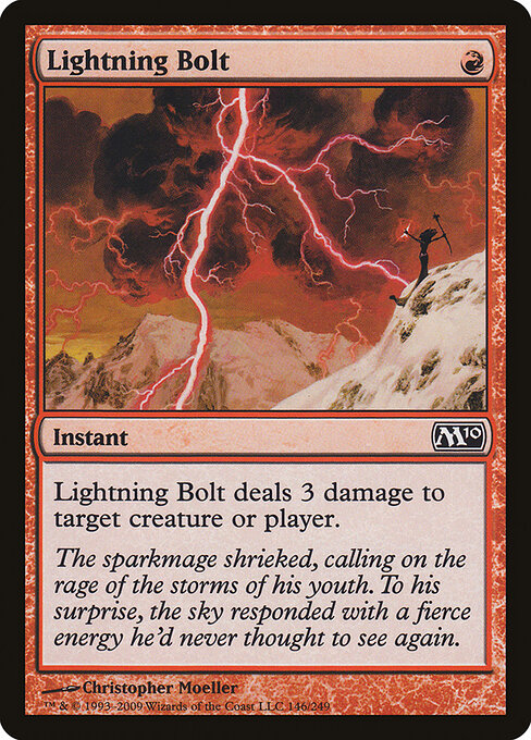 Lightning Bolt — Magic 2010 #146, art by Christopher Moeller
