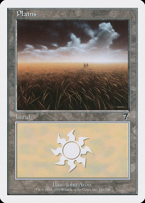 Plains — Seventh Edition #344, art by John Avon