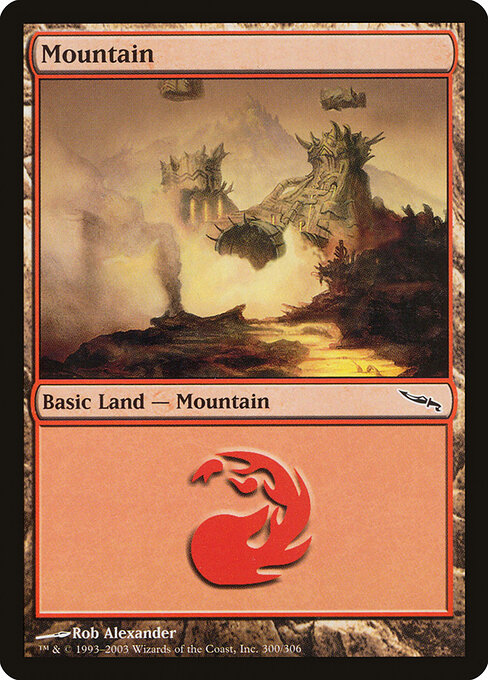 Mountain — Mirrodin #300, art by Rob Alexander