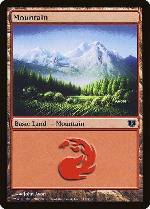 Mountain — Ninth Edition #343★, art by John Avon