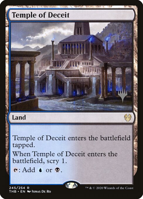 Temple of Deceit — Theros Beyond Death Promos #245p, art by Jonas De Ro