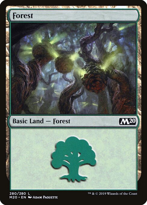 Forest — Core Set 2020 #280, art by Adam Paquette