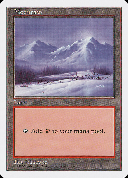Mountain — Fifth Edition #442, art by John Avon