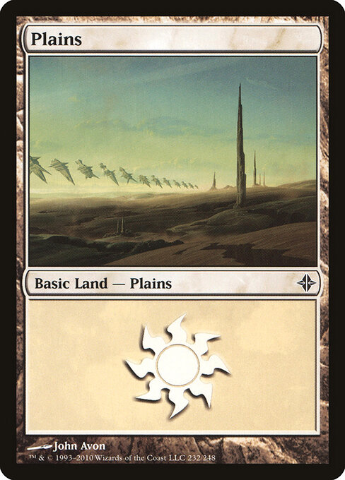 Plains — Rise of the Eldrazi #232, art by John Avon