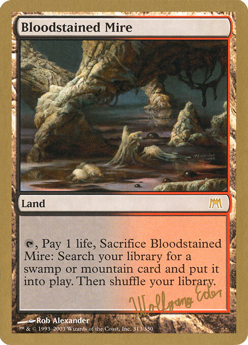 Bloodstained Mire — World Championship Decks 2003 #we313, art by Rob Alexander
