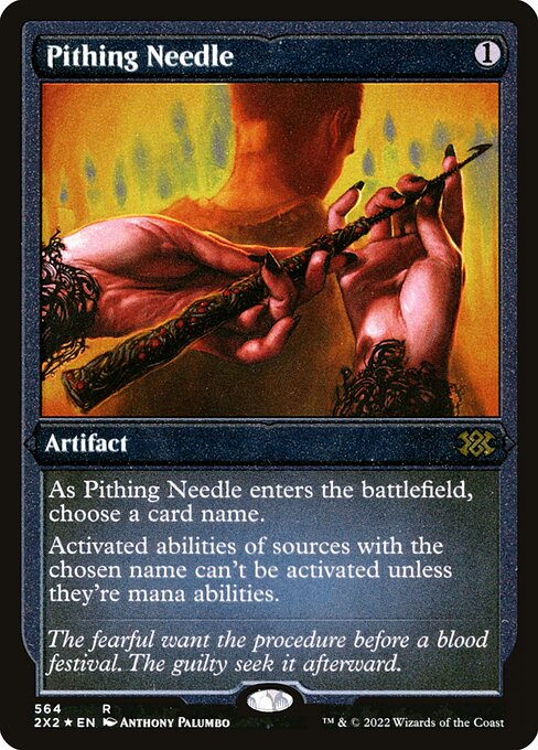 Pithing Needle — Double Masters 2022 #564, art by Anthony Palumbo