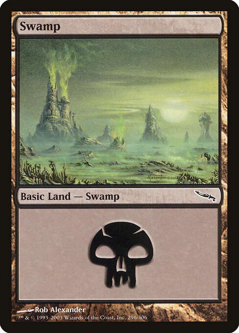 Swamp — Mirrodin #296, art by Rob Alexander