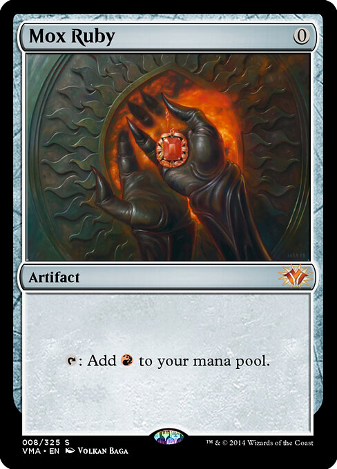 Mox Ruby — Vintage Masters #8, art by Volkan Baǵa