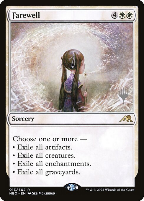 Farewell — Kamigawa: Neon Dynasty Promos #13p, art by Seb McKinnon