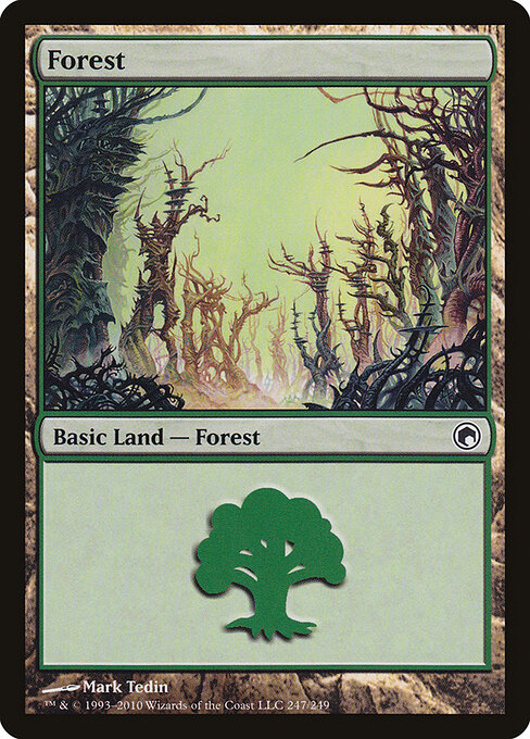 Forest — Scars of Mirrodin #247, art by Mark Tedin