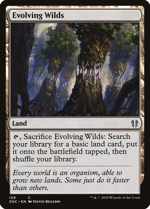 Evolving Wilds — Zendikar Rising Commander #129, art by Steven Belledin