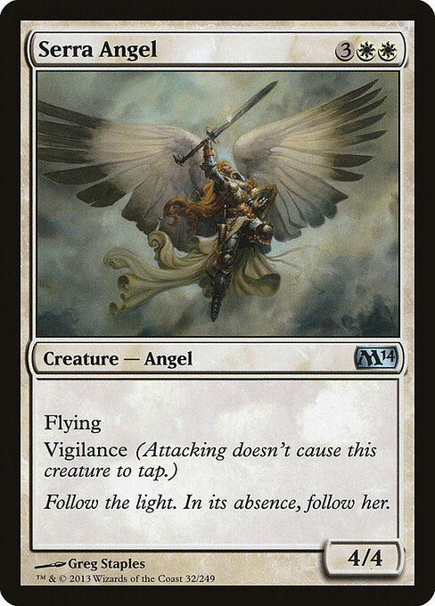 Serra Angel — Magic 2014 #32, art by Greg Staples